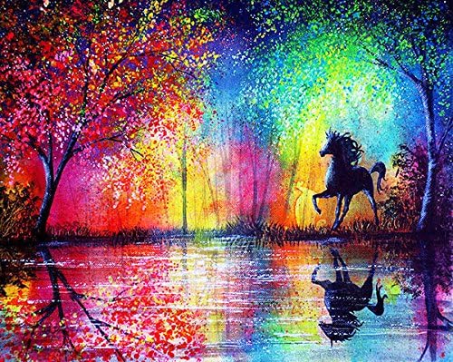 Diamond Painting Running Horse Cross Stitch 5D DIY Embroidery Mosaic Cross Home Decor Craft Wall Sticker