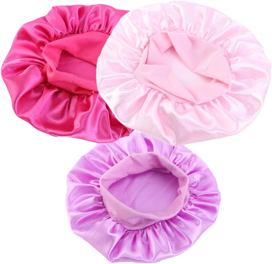 Milisten 3pcs Toddler Sleep Wide Band Silk Bonnet Children Shower Cap Kids Head Cover Sleeping Hat Beauty Head Scarf for Kids Children Infant Newborn Babies Girls - Image 4
