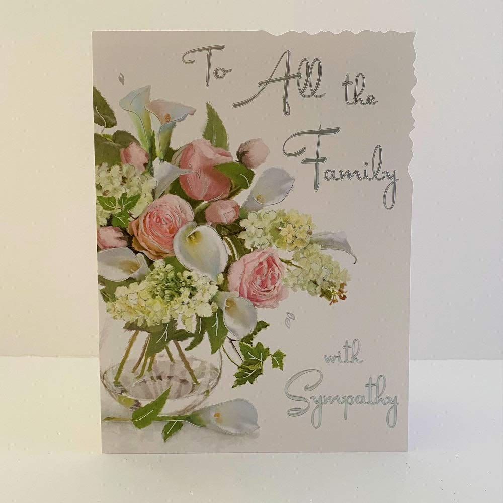 Jonny Javelin to All The Family with Sympathy Card Vase of Flowers