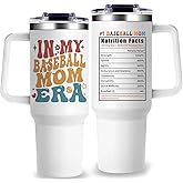 GlitaZola Baseball Moms Tumbler Gifts 40Oz In My Baseball Mom Era Tumbler with Handle Christmas Mother's Day Presents for Your Mom