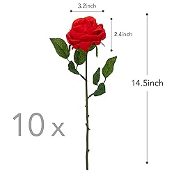 Softflame Artificial/Fake/Faux Flowers - Rose Red