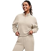 G4Free Smoofit Modal Soft Women's Half-Zip Pullover Mock Neck Long Sleeve Sweatshirts with Side Slits