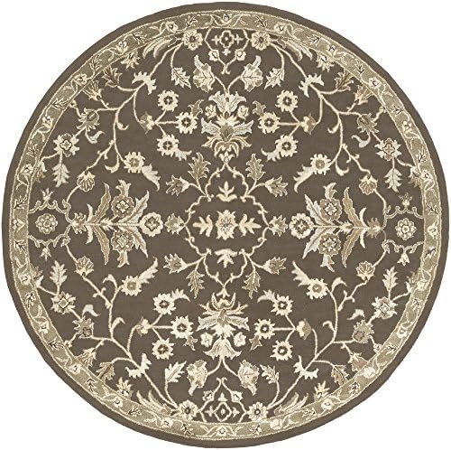 Art of Knot Zari Area Rug, 6' Round, Brown