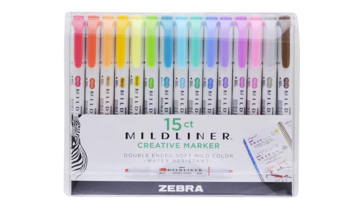 Zebra Mildliner - Double Ended Highlighters - 15 Pack