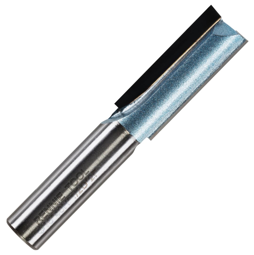 Rennie Tools - 15mm Cutting Diameter x 40mm Flute x 1/2" Shank TCT Tipped 2 Flute Straight Router Cutter Bit. Compatible With Makita Trend Festool Hikoki Dewalt Router Etc. 15mm Router Bit