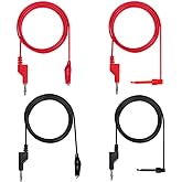 Sumnacon Multimeter Test Lead Set - Stackable Banana Plug to Test Hook, Banana Plug to Alligator Clips Test Cable Kit, Flexib
