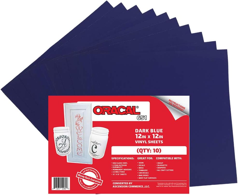 amazoncom 10 sheets oracal 651 dark blue adhesive
