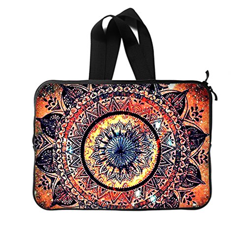 JIUDUIDODO Custom Independence Day Best Gifts Beauteous Mandala lamp Neoprene Laptop Sleeve 14" Laptop Briefcases Handbags (Twin Sides)