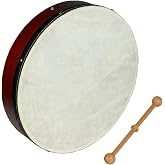 HighLight 12" Bodhran Drum Handcrafted Irish Instrument Goatskin Drumhead | 30.5cm Bodhr&aacute;n with Solid Wood Frame, Crisp &amp; Musical Tone, Included Hardwood Mallet (12-inch)