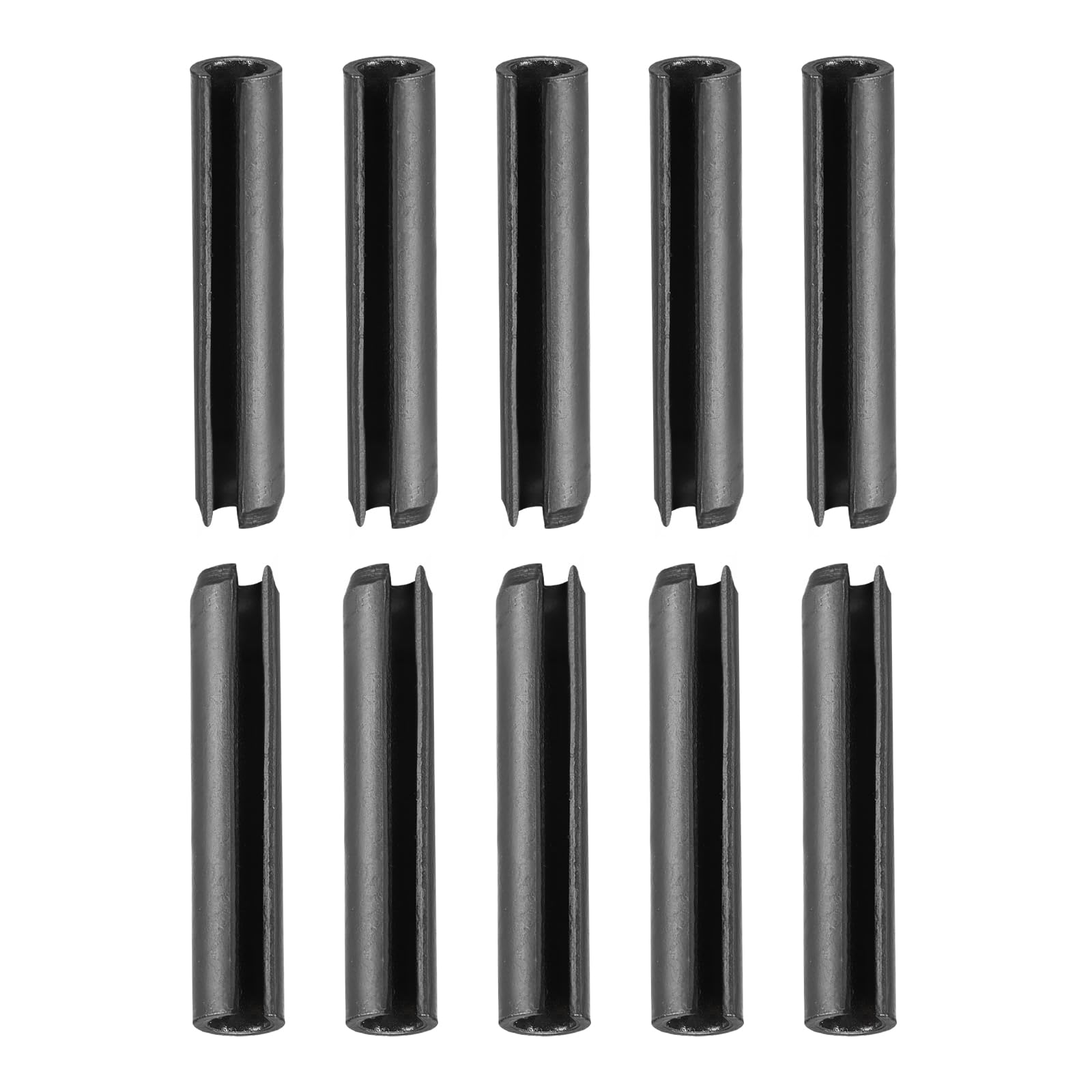 DTGN 5mmx24mm(DxL) Slotted Spring Pin - 30Pack - Good for Home Machine Fastener - 65Mn Spring Dowel Tension Roll Pin - Black