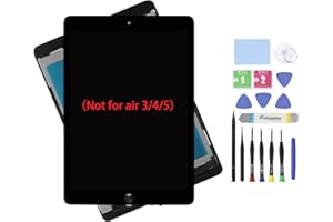 ARUISIFX 9.7" Screen Replacement for iPad air 2 2nd Generation A1567 A1566 Display LCD Assembly with Glass Touch + Digitizer + Repair Kit (Black) （Not for air 3/4/5）