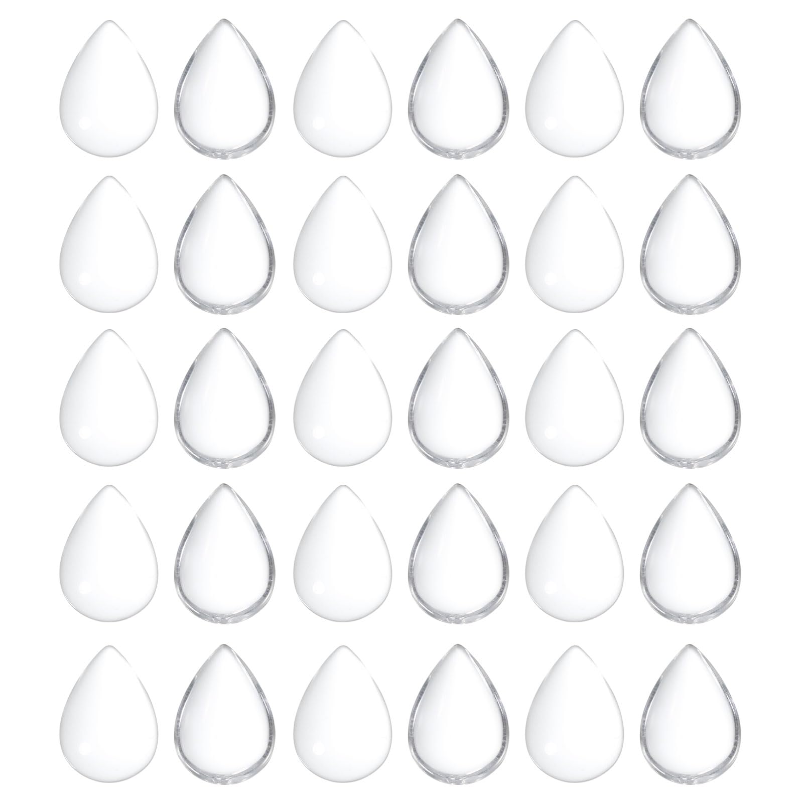PATIKIL Transparent Glass Cabochons, 100Pcs 10x14mm Drop Shaped Glass Dome Tiles for Photo Pendant Jewelry Making, Clear
