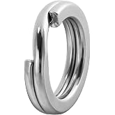 Dr.Fish Split Ring Stainless Steel Hyper Wire Flattened Fishing Lure Rings Heavy Duty Tackle Hook Line Connector Saltwater