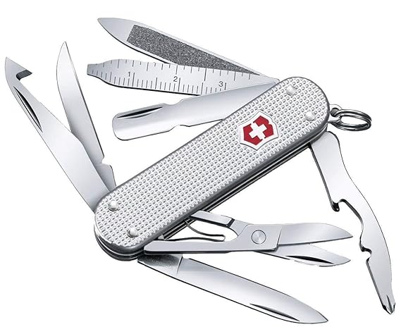 Victorinox Taschenmesser Mini Champ Alox (18 Funktionen, Schere, orangenschäler) rot