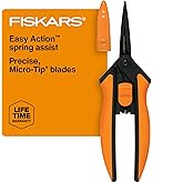 Fiskars 6" Pruning Scissors for Flowers, Buds, Weeds and Small Plants, Garden Snips with Resin Resistant Nonstick Stainless Steel Blades, Gardening Trimmers with Comfortable Handle