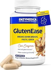 Enzymedica GlutenEase, Fast-Acting Formula for Gluten Digestion, 60 Caps | Helps Digest Gluten, Grains, and Carbohydrates
