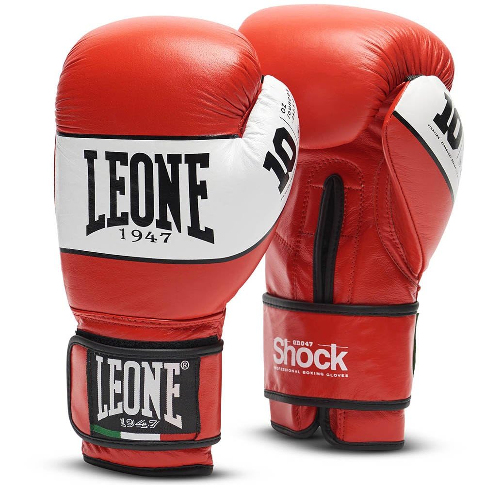 LEONE 1947, Shock Boxing Gloves, Unisex Adult, Red, 8 OZ, GN047