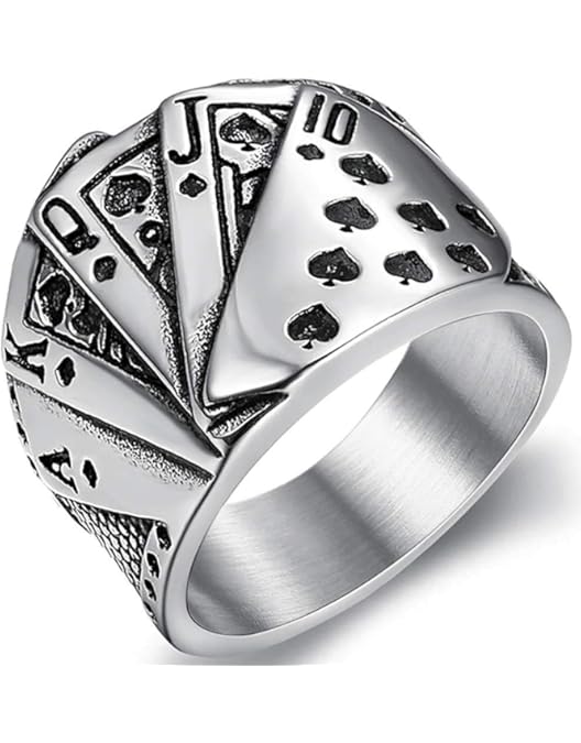 HZMAN Stainless Steel Ring for Men Women, Gothic Skull Hand Claw