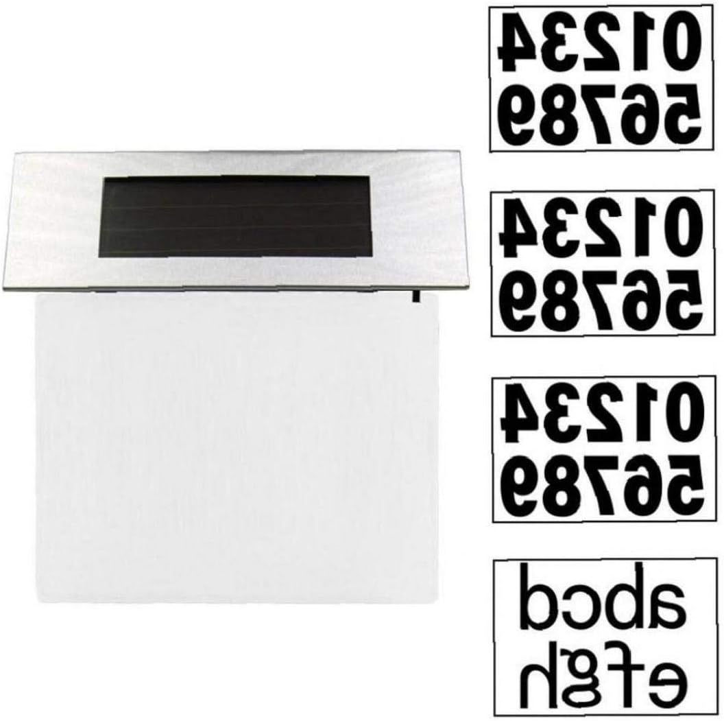 Outdoor Stainless Steel Solar Number Light Outdoor Wall Plaque Solar Powered Lights Solar Wall Lights Outside Garden Fence Outside Wall: Kitchen & Dining