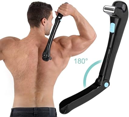 Men S Electric Back Shaver Foldable Handheld Body Grooming Safety