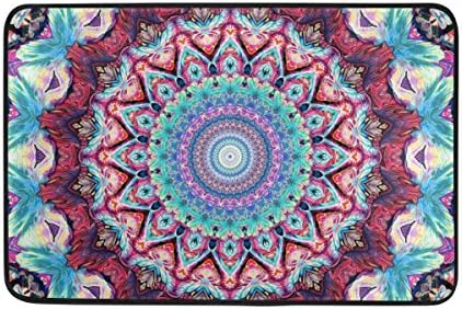 Sunlome Anti Slip Welcome Door Mat Hippie Mandala Bohemian Psychedelic Entrance Doormat Indoor Outdoor for Home Decor , 23.6 x 15.7 Inches