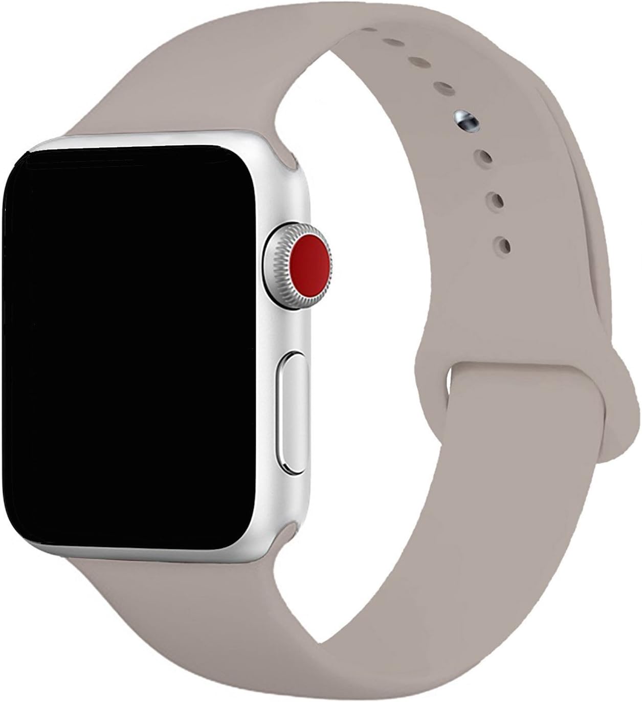 Yaber Soft Silicone Replacement Sport Band Compatible with Aple Watch 40MM 44MM 38MM 42MM All Models (Pebble, 42MM/44MM S/M)