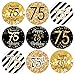 DISTINCTIVS Black and Gold 75th Birthday Party Favor Stickers - 180 Labels primary