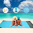 Brillirare Sandfree Beach Blanket, Oversized Waterproof Sandproof Picnic Blanket, Quick Drying Lightweight Family Mat with 4 Stakes&4 Corner Pockets for Outdoor Travel, Camping, Hiking, Music Festival