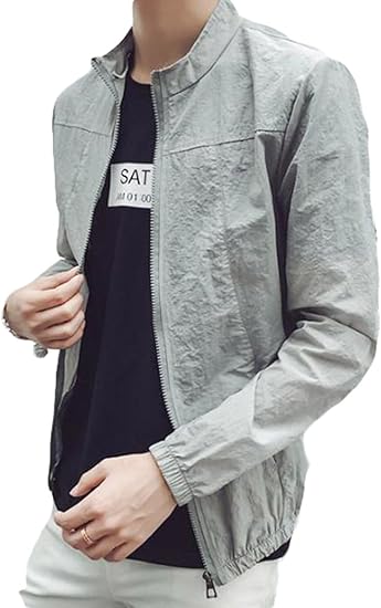 Amazon Beibang バイバン メンズ サマージャケット 軽量 Uvカット 日焼け対策 夏 アウター 無地 ブルゾン カジュアル夏物 ジャケット 白 黒 グレー 大きいサイズ コート ジャケット 通販