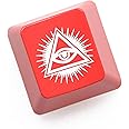 KPREPUBLIC Novelty Shine Through Keycaps ABS Etched Back lit Black red esc Eye of Providence All Seeing Eye God (Red All Seeing Eye x1)