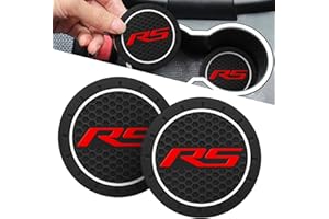 AOOBLE 2pcs Car Cup Holder Coaster Compatible with Chevy Camaro RS Interior Accessories, 2.75 Inch Universal Auto Anti Slip Cup Holder Insert Coasters