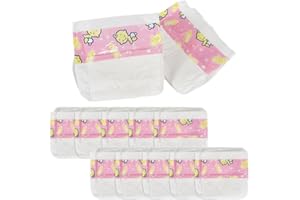 Baby Doll Diapers Pack,10PC Reborn Dolls Diapers Refill for 14~18 Inch Baby Doll Accessories,Reusable Newborn Dipaers,Adjusta