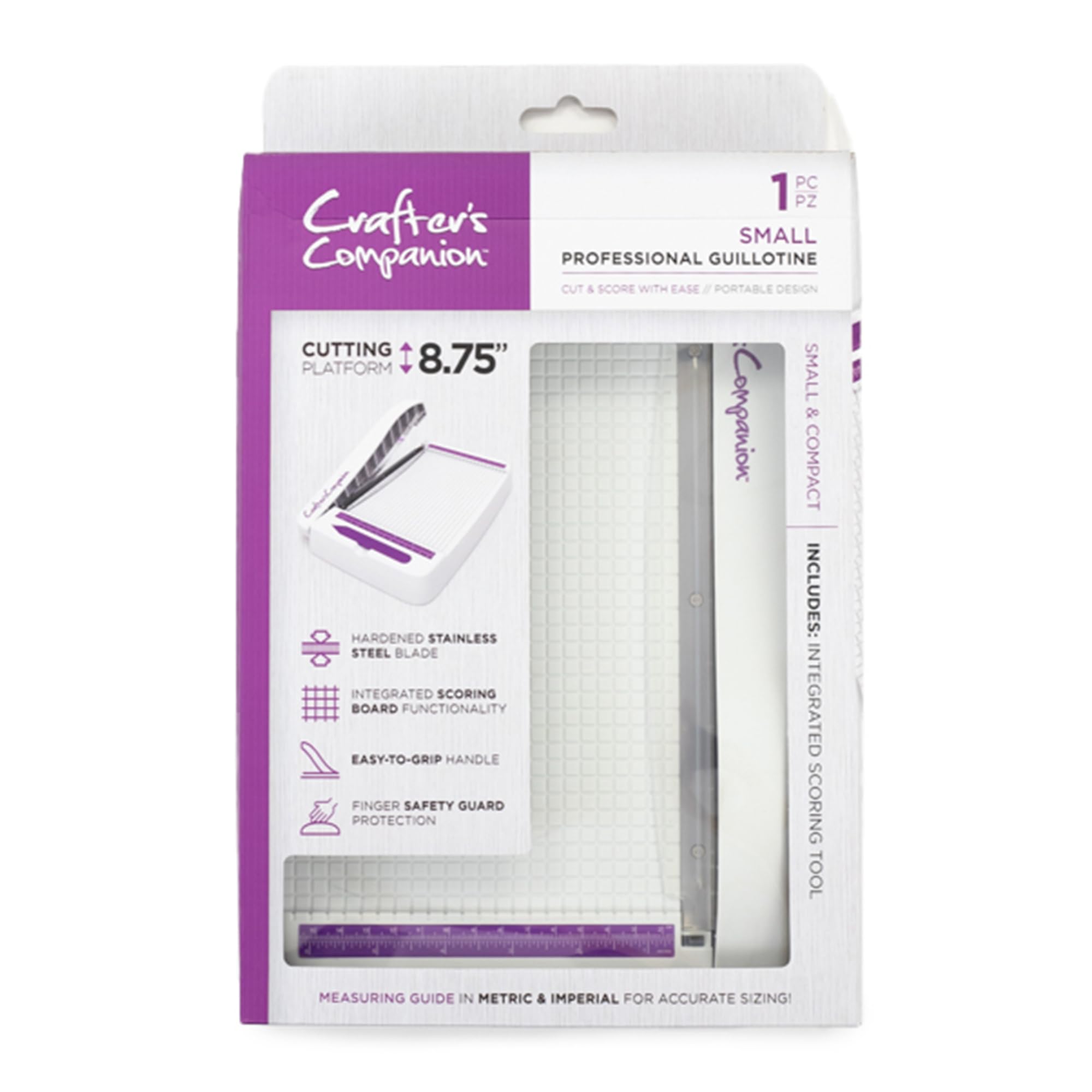Crafter's Companion Guillotine/Trimmer for Paper and Card Crafting Projects-Small, Grey