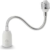Light Bulb Extension Socket, 1 Ft - 30 CM Flexible Extension Socket Adapter, E26 to E26 Light Socket Extender, 360&deg; Bendable Adjustable, Standard Medium Threaded Base, ETL Listed, 1 Pack