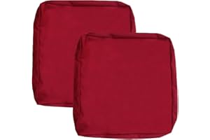 Sqodok Outdoor Cushion Covers Replacement, Waterproof Patio Cushion Covers for Outdoor Furniture, 24x24 Outdoor Cushion Slicovers 2Pack Sectional Cushions Cover for Sofa Chair, Burgundy