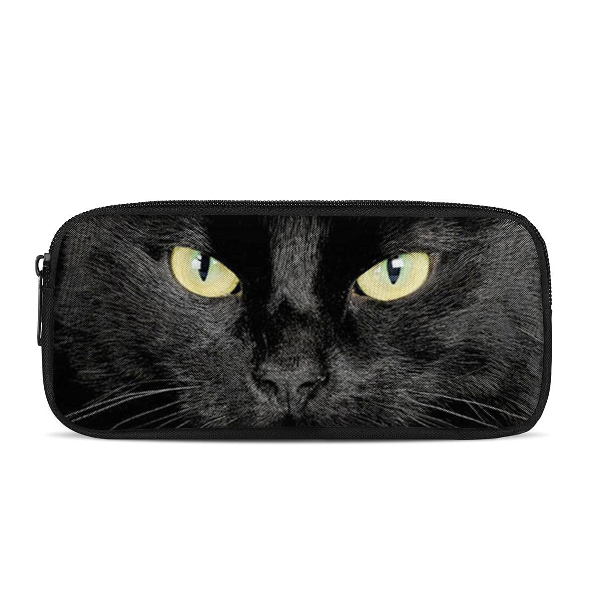Biyejit Black Cat Pencil Case Pen Bags Holder Stationery Cosmetic Pouch for Young Students Teenage Girls Boys