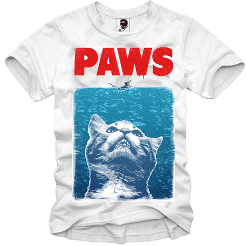 E1SYNDICATE Mens T-Shirt Jaws The White 