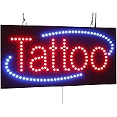 Tattoo Sign, 24"x12", 60x30cm, TOPKING, LED, Neon, Florescent, Signage, Signboard, Display, Billboard, Screen, Grand Opening, Gift