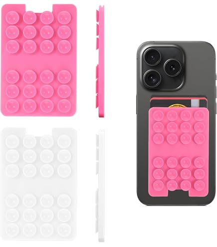 Amazon.com: Zoanchig Classic - 2PCS Silicone Suction Phone Case Adhesive Mount(Black) | with Card Holder, Hands-Free Grip Holder for Selfies & Videos - iPhone & Android Compatible - Up to 3 Cards-