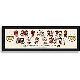 Sporticulture NFL Football Wall Art Print Framed - Washington Commanders Poster Team Uniform Heritage Jersey Wall Decor - NFL Football Posters for Boys Bedroom & Decorations for Man Cave, 8x26