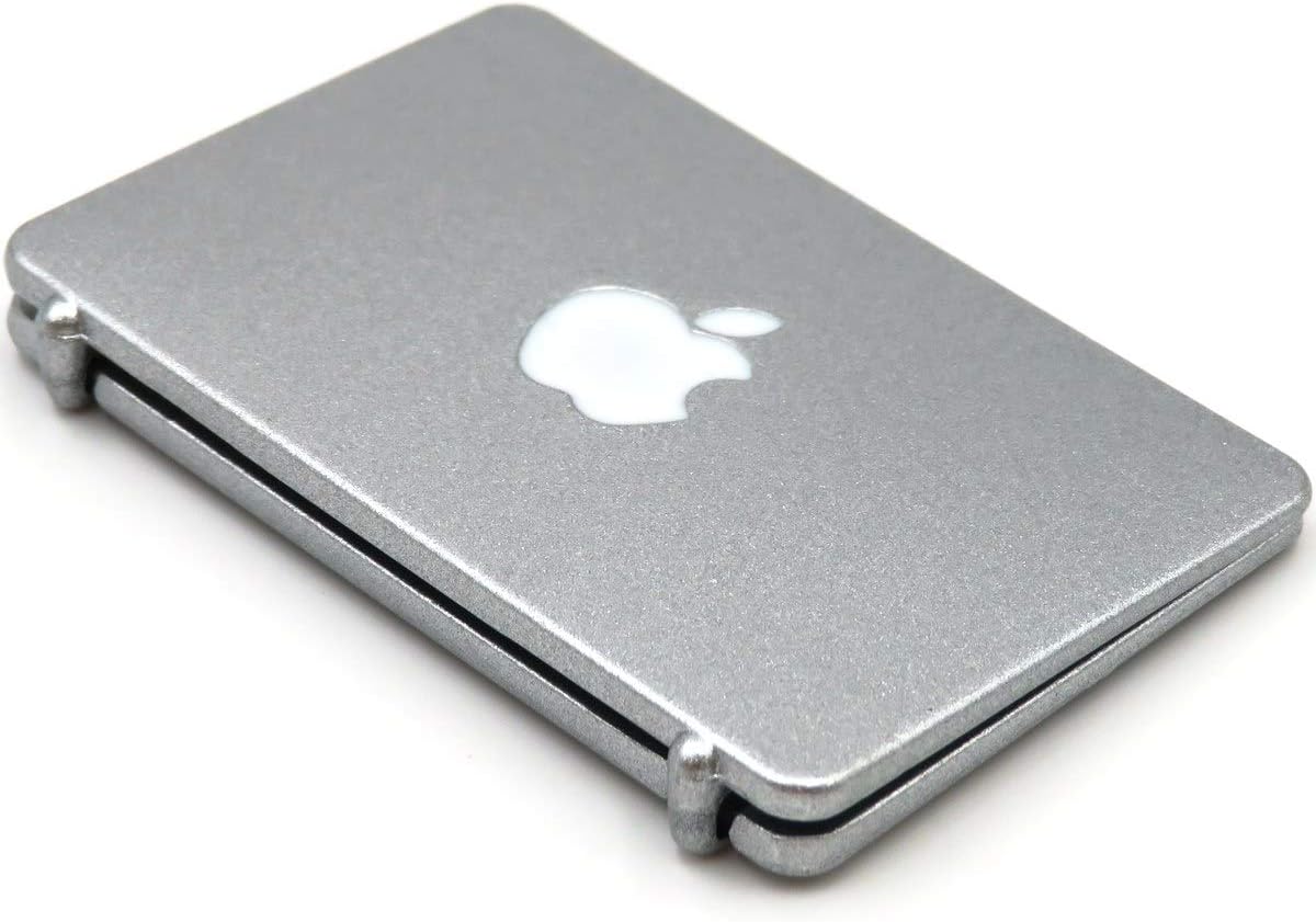 hobbysoul 1:12 Silver Mini Laptop Miniature Scene Model Scale Dollhouse Accessories
