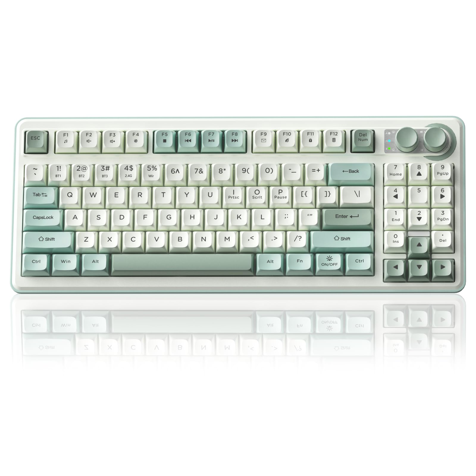 CORBOBO SOLAKAKA SK90-75% Wireless Keyboard, Cute Creamy Gaming Keyboard with Number Pad, Tri-Mode BT5.0/2.4G/USB-C, Media Knob, RGB Backlit, Quiet Keys Silent Office Keyboards for PC MAC
