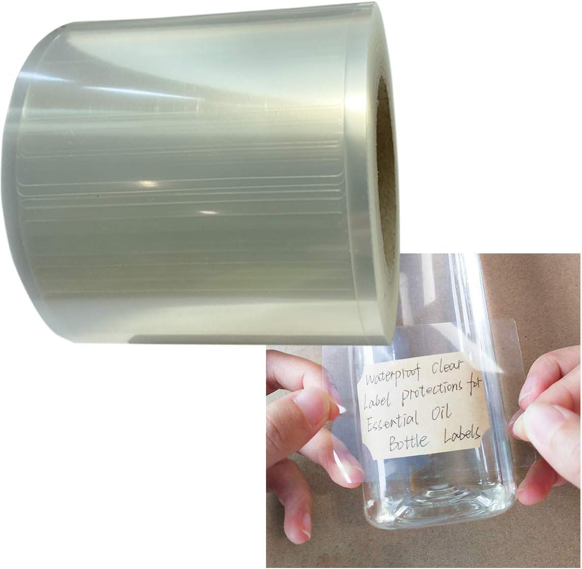 2.5x1.6 Inch Clear Waterproof Label Protectors for Essential Oil Bottle Labels and Food Jars Labels - 300 Barcode Label Protectors/Roll