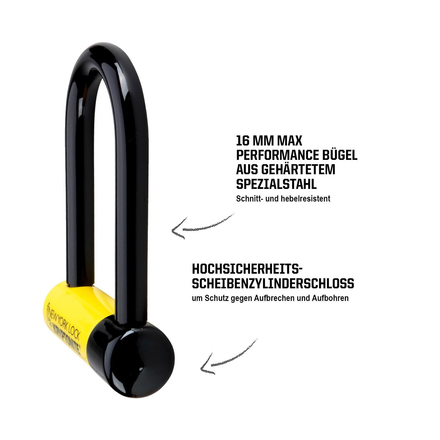 Kryptonite New York FAHGETTABOUDIT Mini Bügelschloss - Sicherheitsgrad 10/10, Anti-Diebstahl Fahrradschloss Hohe Sicherheit mit 3 Schlüsseln – 8,3 cm x 15,3 cm 3