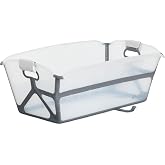 Evolur Supple Baby Spa Bath Tub &ndash; Foldable Portable Bathtub with Transparent Safety View for Newborns &amp; Infants, Compact Travel Baby Bath Essentials