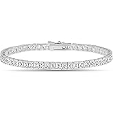 Mia Sarine 13 Cttw Channel Set Princess Cut Cubic Zirconia Tennis Bracelet for Women Platinum Plated Brass