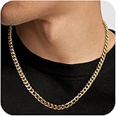 Jikasi Silver Chain for Men Stainless Steel Men's Necklaces Chain Cool Diamond Cut Cuban Link Chain for Men Hip-Hop Jewelry 4mm/6mm 17/18/20/22/24/26 Inches