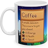 Creator's Cove Stardew Valley Game Coffee Mug Drink, Gift for Video Game Lover Farm Adventure Gaming Cup For Family Friends (White, 11oz)