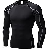 Men's Compression Shirts Long Sleeve Athletic Workout T-Shirt Running Cool Dry Tops Active Base Layer Undershirts