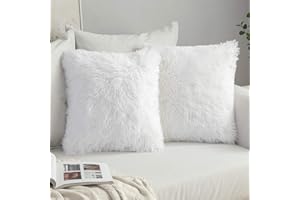 MIULEE Pack of 2 Luxury Faux Fur Throw Pillow Cover Deluxe Decorative Plush Pillow Case Cushion Cover Shell for Sofa Bedroom 